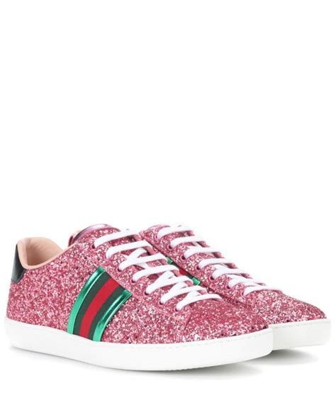 gucci pink ace glitter sneakers|Gucci sneakers pink bottom.